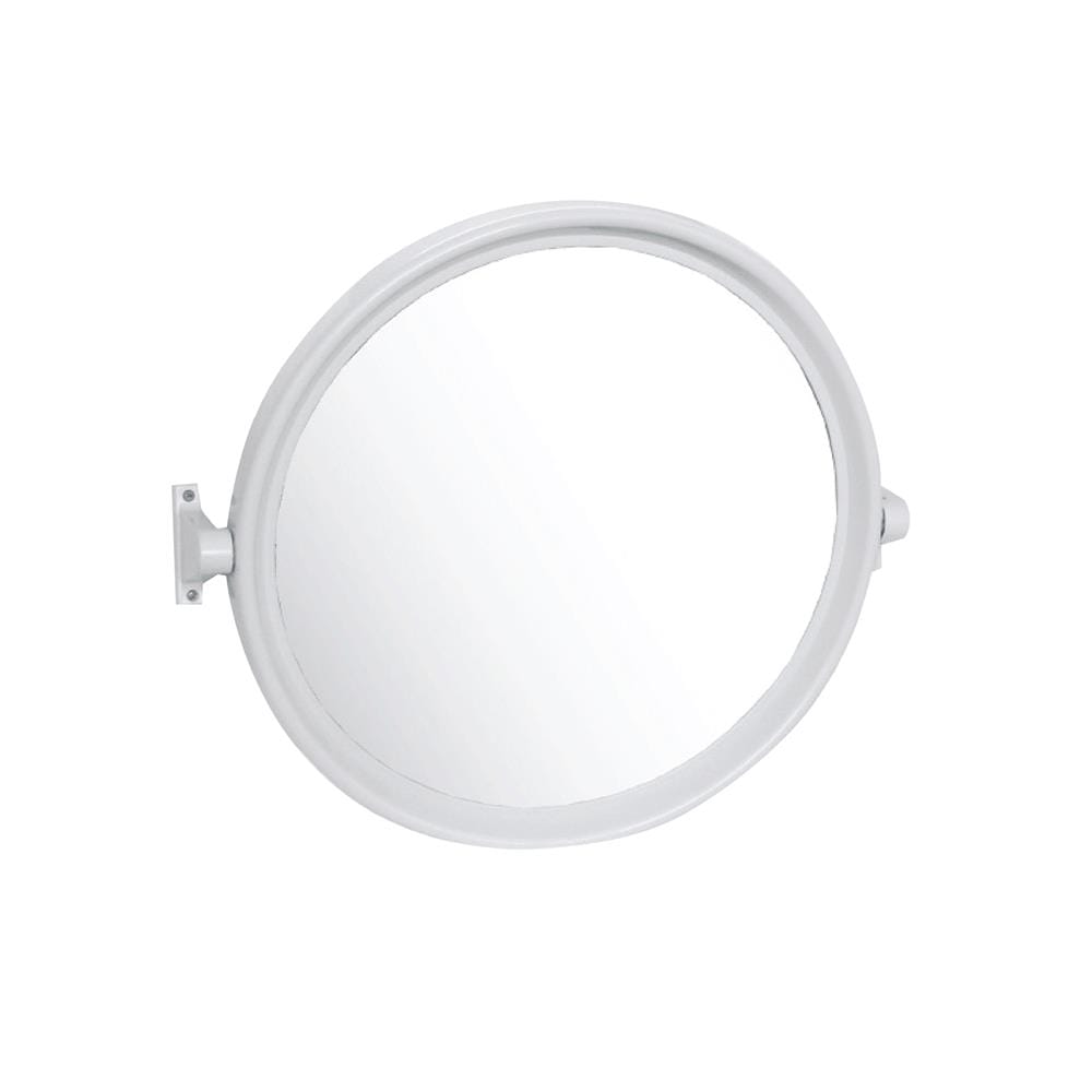 กระจกพลาสติกบานเดี่ยวกลม ELEGANCE EG-9598 สีขาว