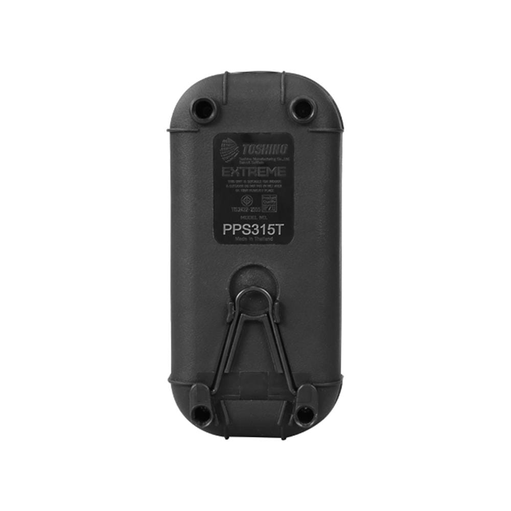 บล็อกยางพลาสติก 2 ช่อง 1 สวิตซ์ TOSHINO PPS315T 10 ม. สีเขียว/ดำ