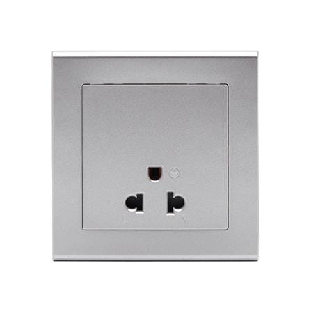 ชุดเต้ารับเดี่ยว 3 ขา SAHN D10L-SL สีเงิน_1