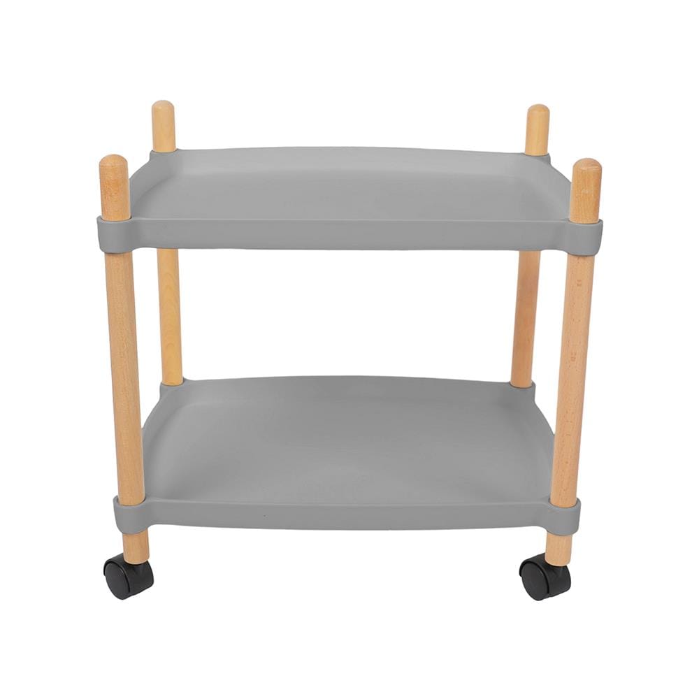 ชั้นวาง 2 ชั้น มีล้อ STACKO FOREST 47x31x52 ซม. สีเทา