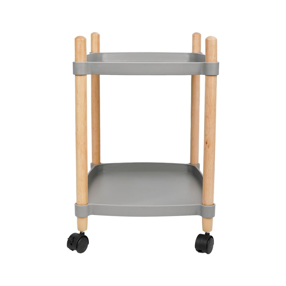 ชั้นวาง 2 ชั้น มีล้อ STACKO FOREST 47x31x52 ซม. สีเทา