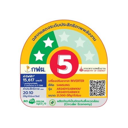 แอร์ผนัง SAMSUNG AR24DYEABWKNST 21500 บีทียู อินเวอร์เตอร์_8