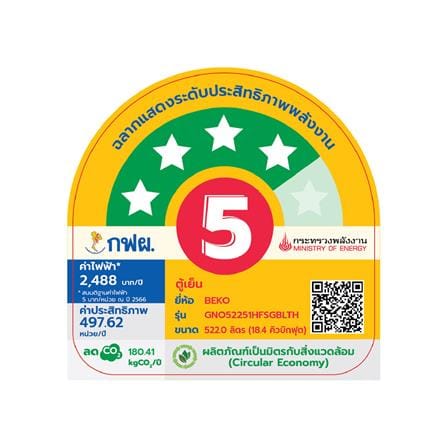 ตู้เย็น MULTI DOOR BEKO GNO52251HFSGBL 18.4 คิว กระจกน้ำเงิน_6