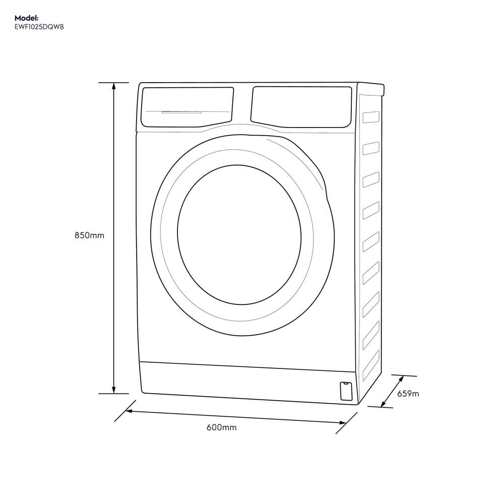 เครื่องซักผ้าฝาหน้า ELECTROLUX EWF1025DQWB 10 กก. สีขาว