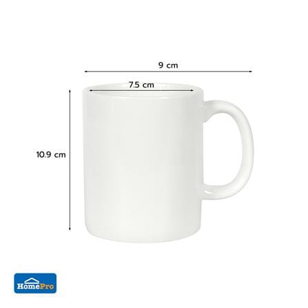 ถ้วยหู PORCELAIN 350 มล. KECH SNOW BASIC สีขาว_5