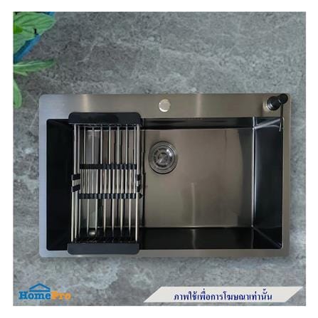 ซิงค์ฝัง 1 หลุม TECNOPLUS TNP 805022 BLACK สีดำ_2