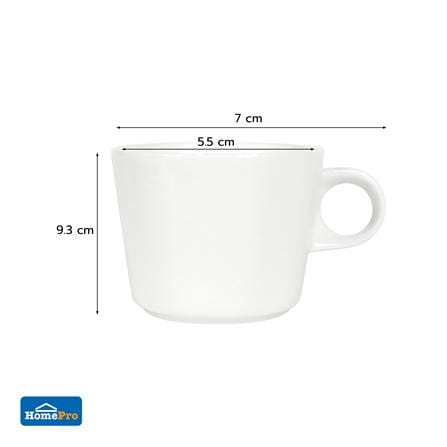 ถ้วยหู PORCELAIN 90 มล. KECH SNOW CUP สีขาว_5