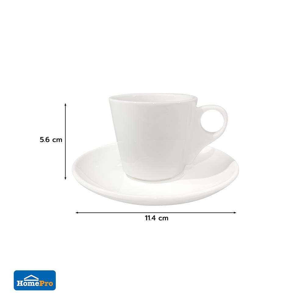 ชุดถ้วยกาแฟ PORCELAIN 90 มล. KECH SNOW CONE สีขาว