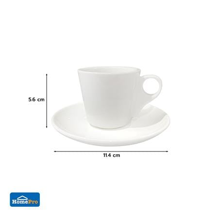 ชุดถ้วยกาแฟ PORCELAIN 90 มล. KECH SNOW CONE สีขาว_4