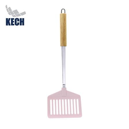 ตะหลิวเหลี่ยมมีร่อง 37 ซม. KECH PINKY ด้ามไม้_0