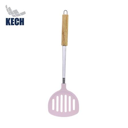 ตะหลิวจีนมีร่อง 39 ซม. KECH PINKY ด้ามไม้_0