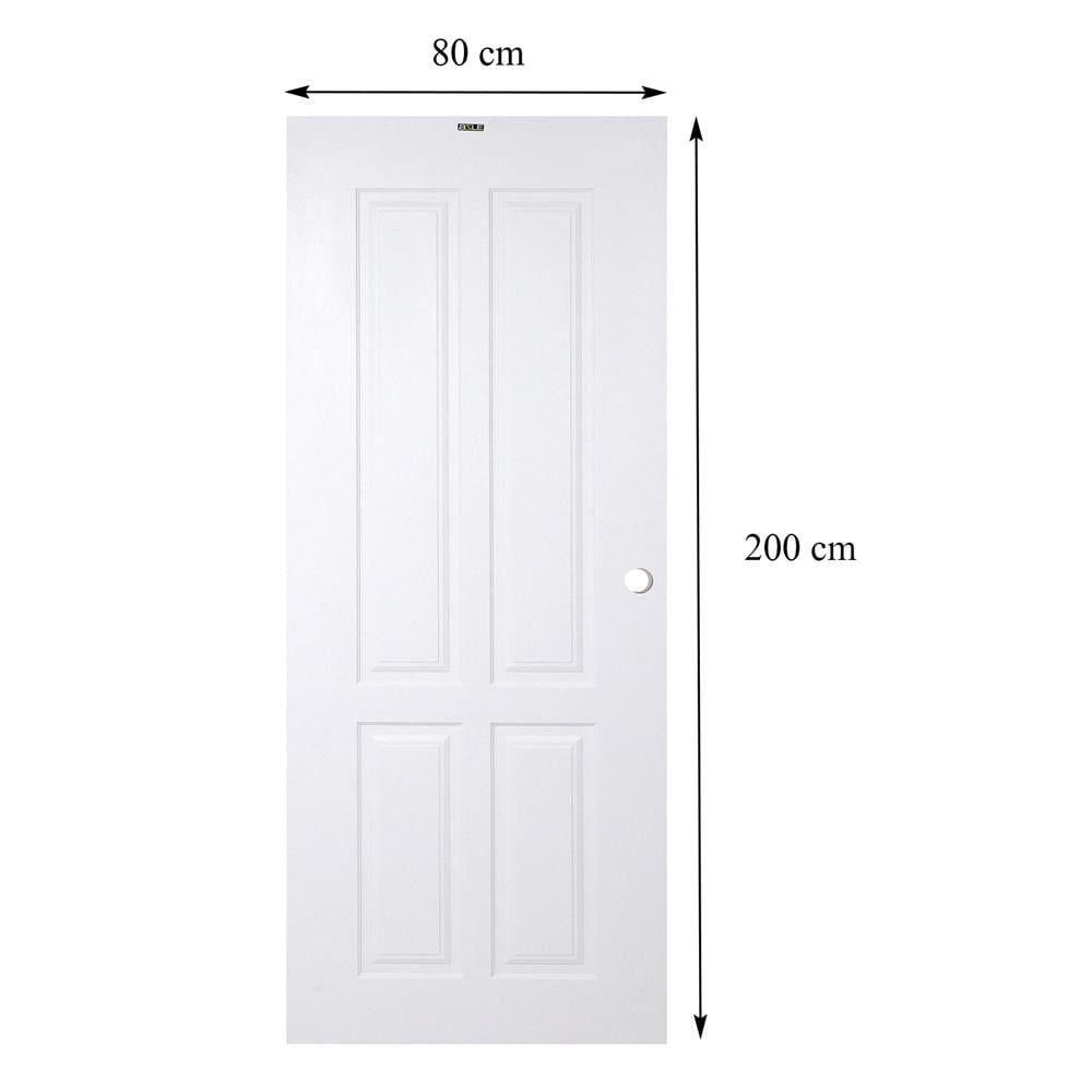 ประตูภายนอก UPVC AZLE PZN5 80X200 ซม. สีขาว เจาะลูกบิด