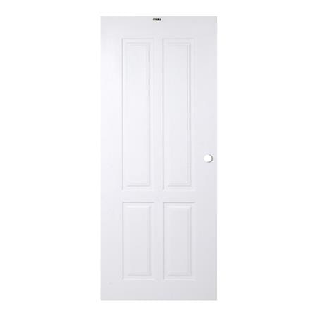 ประตูภายนอก UPVC AZLE PZN5 80X200 ซม. สีขาว เจาะลูกบิด_0
