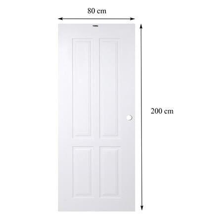 ประตูภายนอก UPVC AZLE PZN5 80X200 ซม. สีขาว เจาะลูกบิด_7
