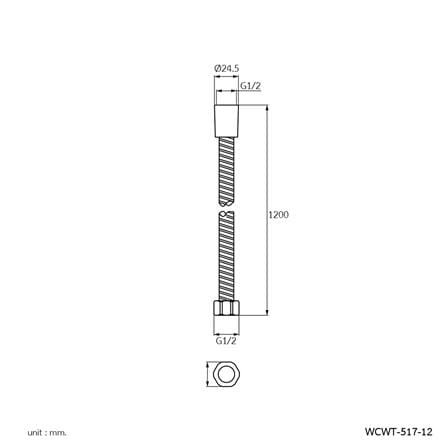 สายฝักบัวสเตนเลส WS WCWT-517-12 120 ซม._1