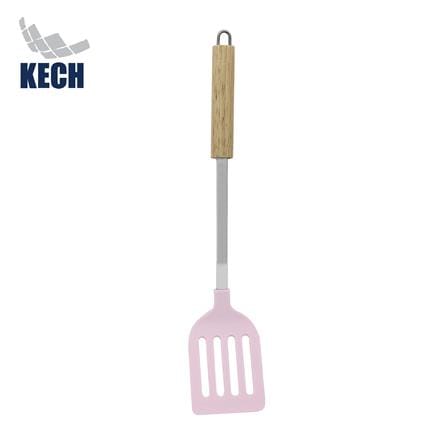 ตะหลิวเหลี่ยมร่อง 36 ซม. KECH PINKY ด้ามไม้_0