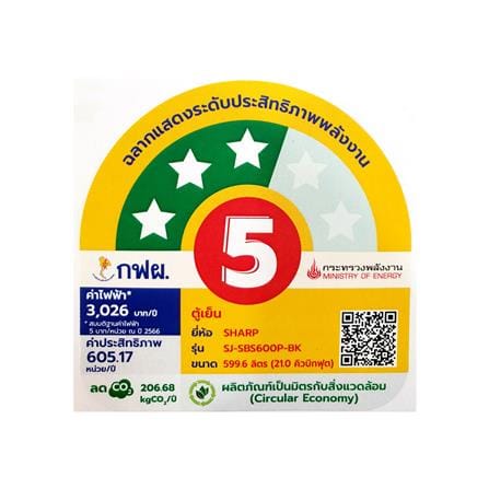 ตู้เย็น SIDE BY SIDE SHARP SJ-SBS600P-BK 21 คิว กระจกดำ อินเวอร์เตอร์_9
