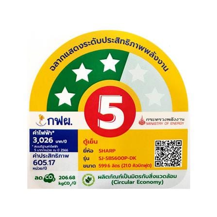 ตู้เย็น SIDE BY SIDE SHARP SJ-SBS600P-DK 21 คิว สีเทาเข้ม อินเวอร์เตอร์_9