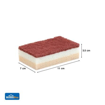 ฟองน้ำเซลลูโลสพร้อมใยขัด 3 ชั้น ACCO C-NAMI 11x7x3.5 ซม. แพ็ก 5 ชิ้น_6