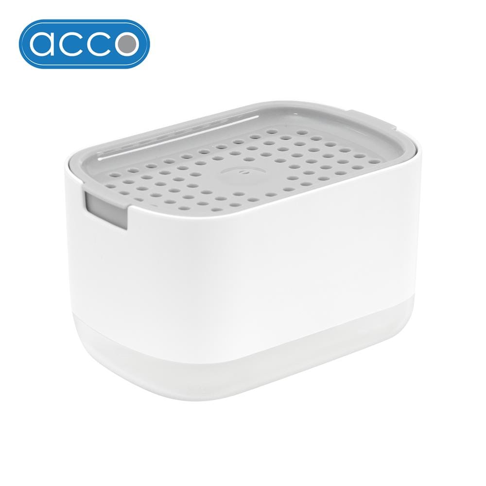 กล่องวางฟองน้ำพร้อมกดน้ำยาล้างจาน ACCO 330 มล. สีขาว