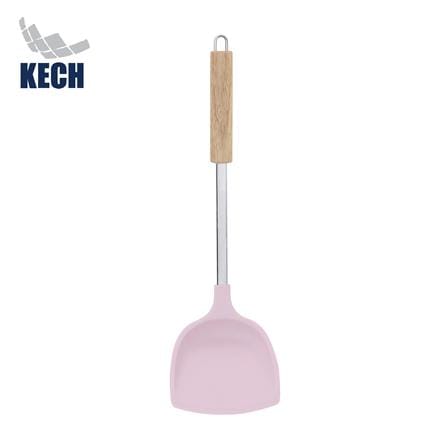 ตะหลิวจีนหนา 37 ซม. KECH PINKY ด้ามไม้