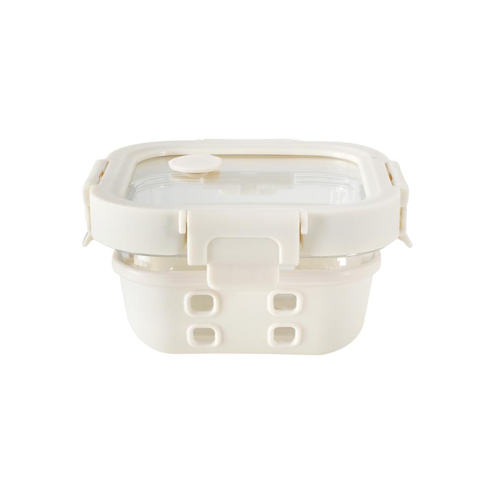 กล่องอาหารแก้ว KECH PEARLA 0.32 ลิตร สีครีม