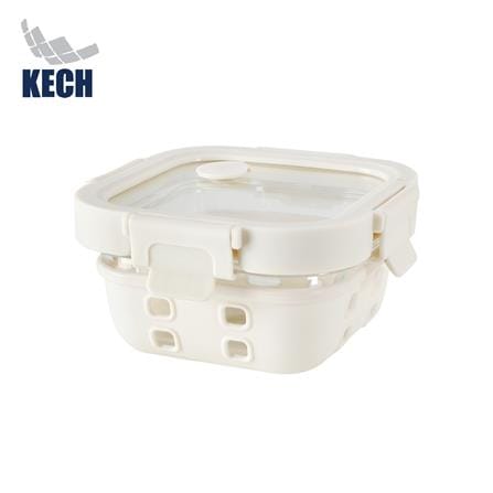 กล่องอาหารแก้ว KECH PEARLA 0.32 ลิตร สีครีม_0