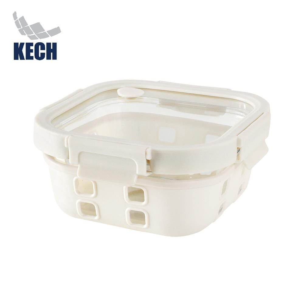กล่องอาหารแก้ว KECH PEARLA 0.8 ลิตร สีครีม