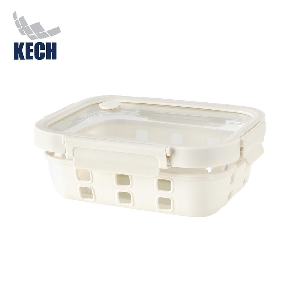กล่องอาหารแก้ว KECH PEARLA 1.05 ลิตร สีครีม
