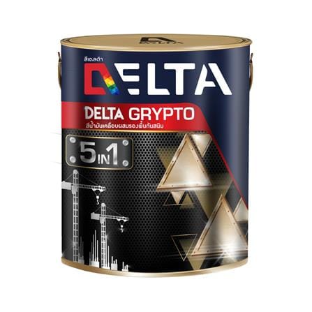 สีน้ำมันเคลือบผสมรองพื้นกันสนิม DELTA GRYPTO 5 IN 1 G-300 สีเทา เงา 1 แกลลอน_0