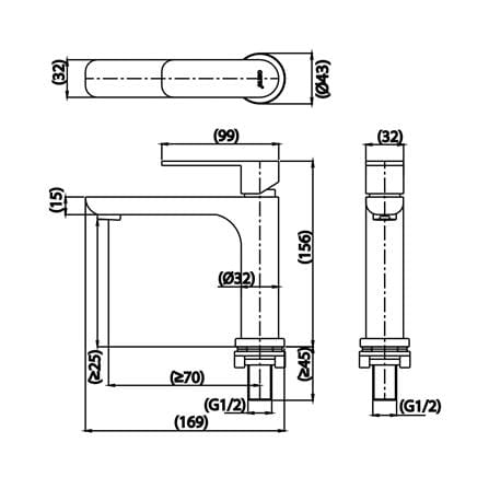 ก๊อกอ่างล้างหน้าเดี่ยว COTTO CT1276A(SA)(HM) สเตนเลส_1