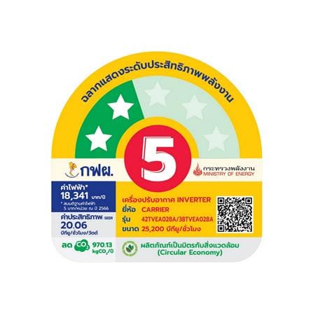 แอร์ผนัง CARRIER 42TVEA028A/38TVEA028A 25200 บีทียู อินเวอร์เตอร์_3