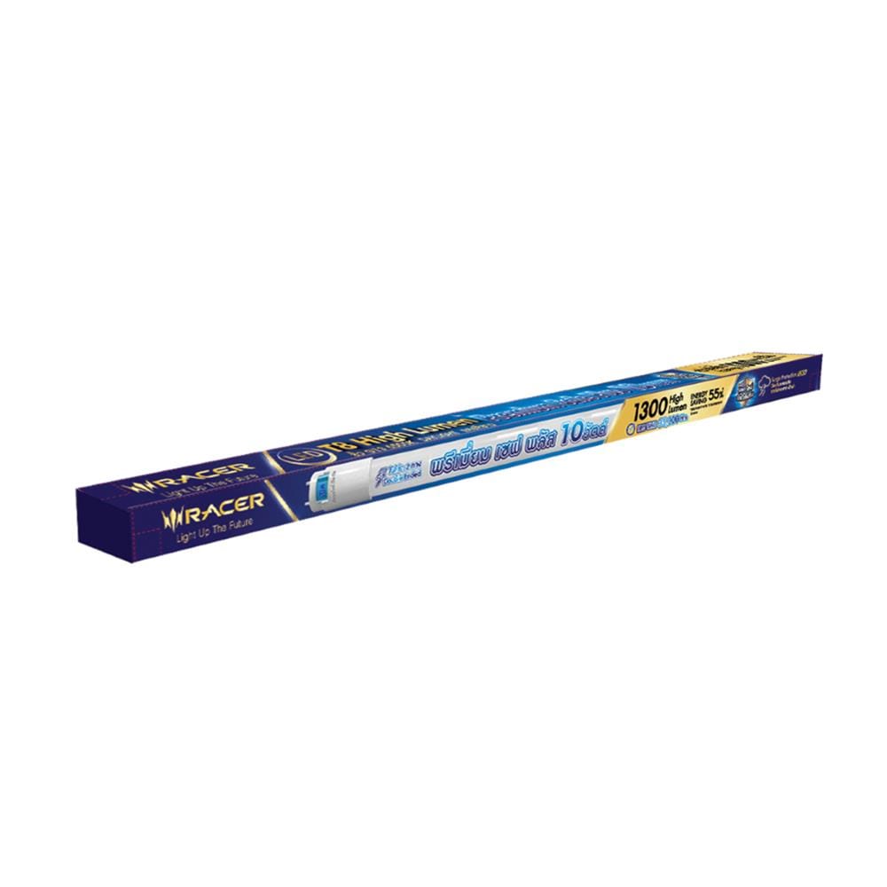 หลอด LED สั้น RACER T8 TUBE HIGH LUMEN PREMIUM SAFE PLUS 10 วัตต์ DAYLIGHT G13