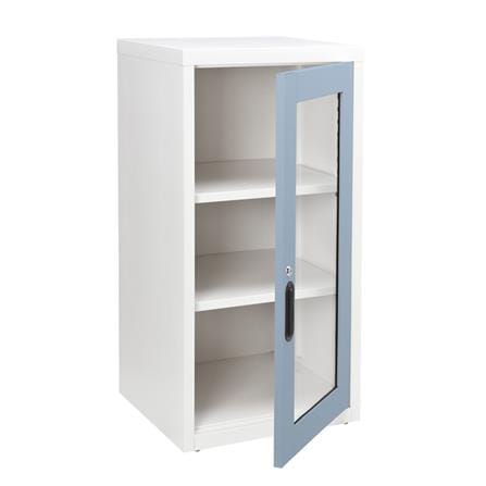 ตู้เหล็กบานเปิดกระจก KIOSK UDB-2 สีขาว/เทาอ่อน_2
