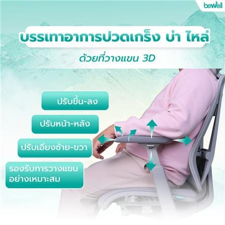 เก้าอี้สำนักงาน BEWELL G099191-ENFOLD-COOL สีเทา_8