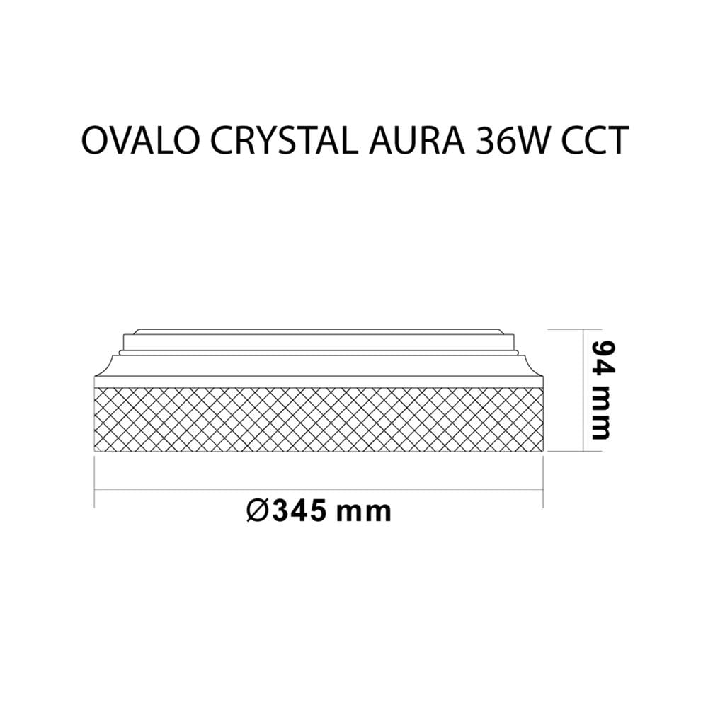 ไฟเพดาน LED SYLVANIA OVALO CRYSTAL AURA 13.58 นิ้ว 36 วัตต์ DAYLIGHT/COOL WHITE/WARM WHITE สีขาว