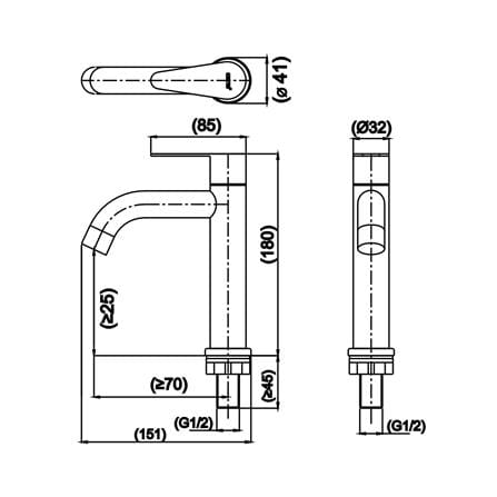 ก๊อกอ่างล้างหน้า COTTO CT1277(SA)(HM) สเตนเลส_1