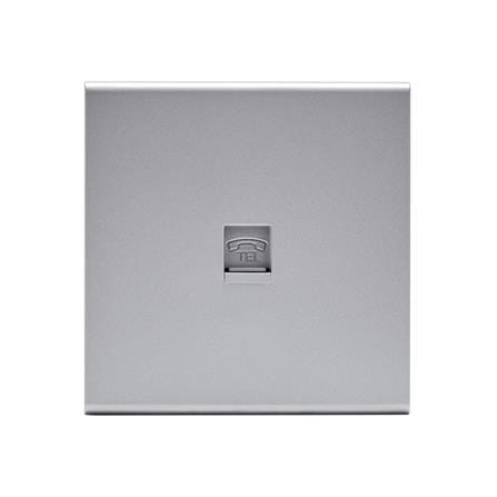 เต้ารับโทรศัพท์ SAHN 6P/4C D17-SL สีเงิน