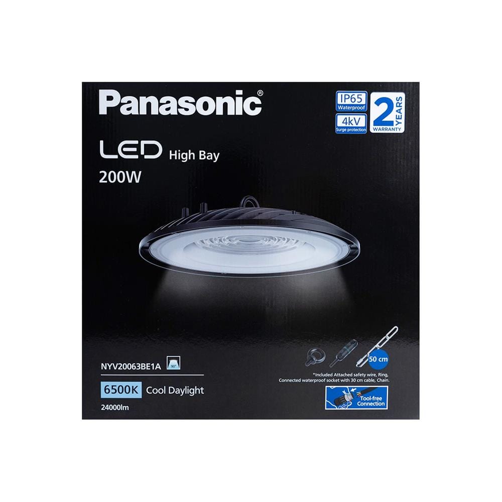 โคมไฮเบย์ LED PANASONIC NYV20063BE1A 200 วัตต์ DAYLIGHT สีดำ