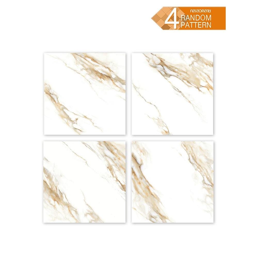 กระเบื้องพื้นพอร์ซเลน 80x80 ซม. TARA เจลีน ขาว A 1.92 ตร.ม.