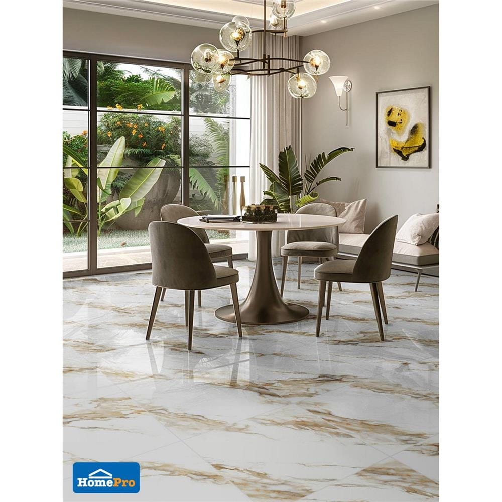 กระเบื้องพื้นพอร์ซเลน 80x80 ซม. TARA เจลีน ขาว A 1.92 ตร.ม.