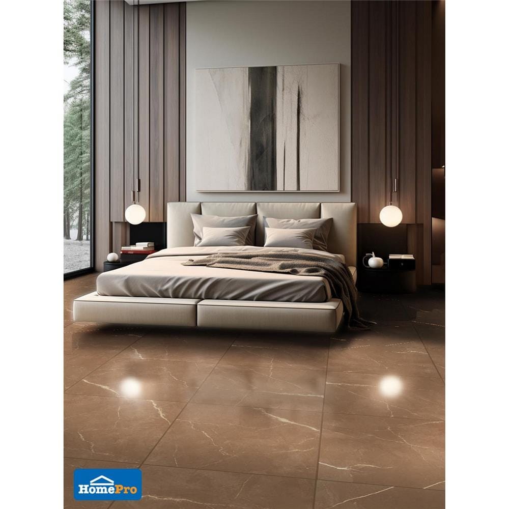 กระเบื้องพื้นพอร์ซเลน 80x80 ซม. TARA ซาเวีย น้ำตาล A 1.92 ตร.ม.
