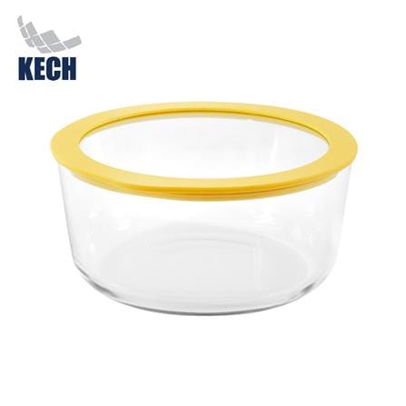กล่องอาหารแก้วกลม KECH HOLA 1.652 ลิตร สีเหลือง_0