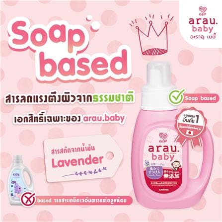 รีฟิลน้ำยาซักผ้าเด็ก ARAU BABY 1,500 มล. LAVENDER AND SPEARMINT_1