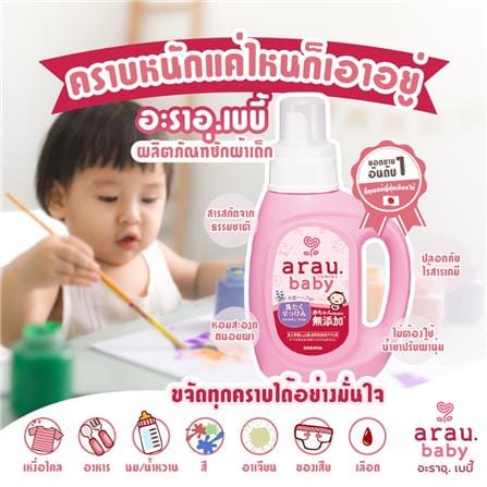 รีฟิลน้ำยาซักผ้าเด็ก ARAU BABY 1,500 มล. LAVENDER AND SPEARMINT_2