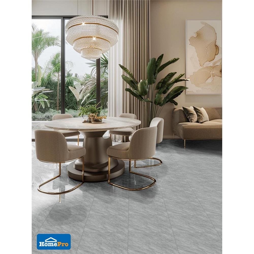 กระเบื้องพื้น 40x40 ซม. TARA โนร่า มาร์เบิ้ล เทา 0.96 ตร.ม.