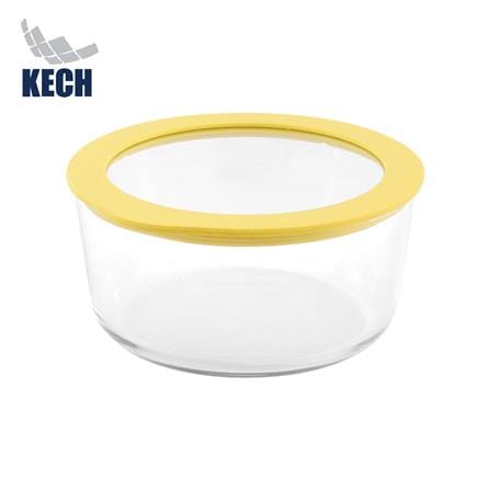 กล่องอาหารแก้วกลม KECH HOLA 0.944 ลิตร สีเหลือง_0