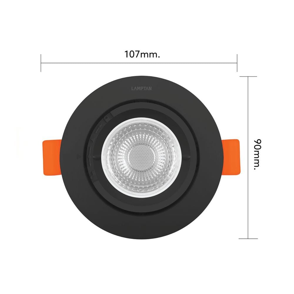 ดาวน์ไลท์ LED LAMPTAN MR16 FULL SET 3.5 นิ้ว 7 วัตต์ WARM WHITE สีดำ
