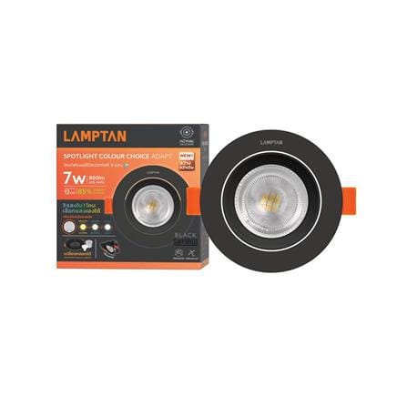 ดาวน์ไลท์ LED LAMPTAN SPOTLIGHT COLOUR CHOICE ADAPT 3.5 นิ้ว 7 วัตต์ DAYLIGHT/COOL WHITE/WARM WHITE สีดำ_3
