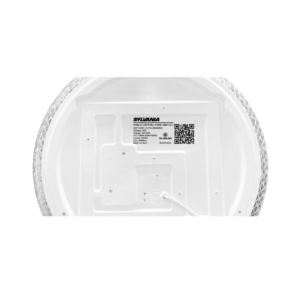 ไฟเพดาน LED SYLVANIA OVALO CRYSTAL PURE 15.55 นิ้ว 36 วัตต์ DAYLIGHT/COOL WHITE/WARM WHITE สีขาว